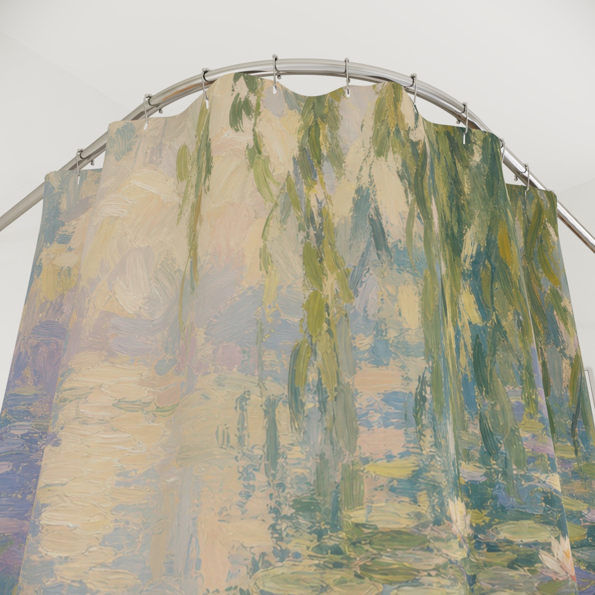 Monet Inspired Water Lily Impressionist Shower Curtain