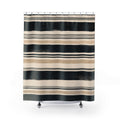 Ivory Beige Horizontal Stripe Shower Curtain