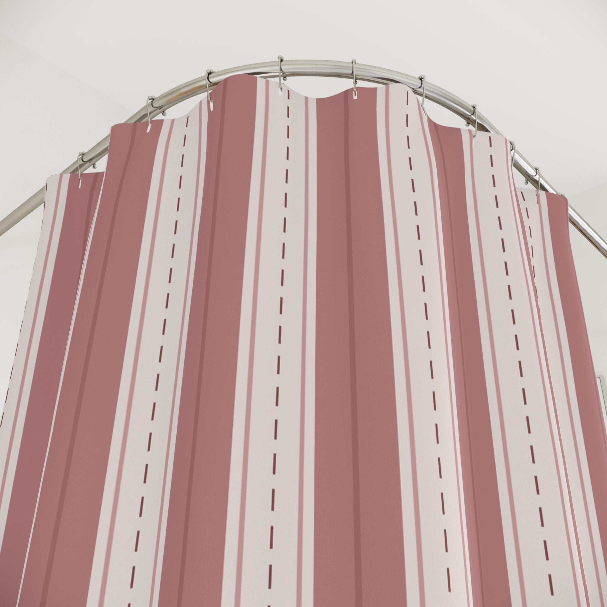 Dusty Rose Shower Curtain: Ticking Stripe