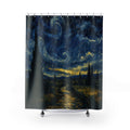 Blue Night Storm Landscape Shower Curtain