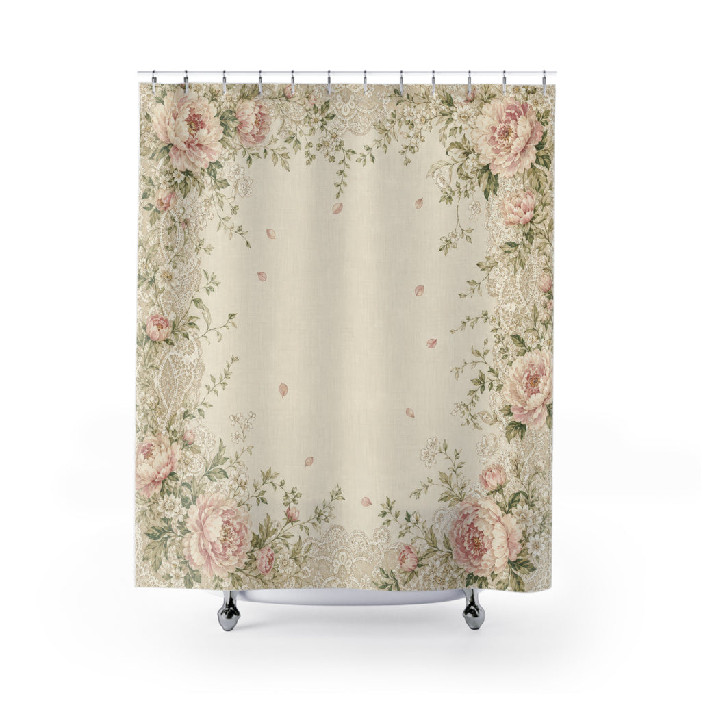 Vintage Floral Rose Shower Curtain