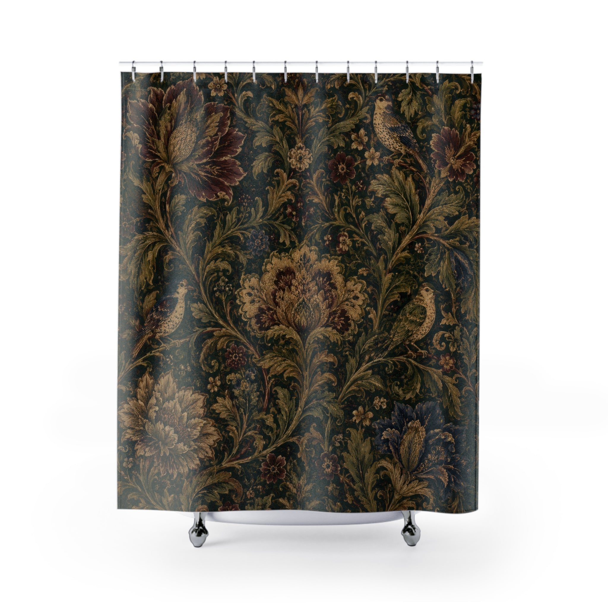 Tapestry Shower Curtain: Botanical Bird