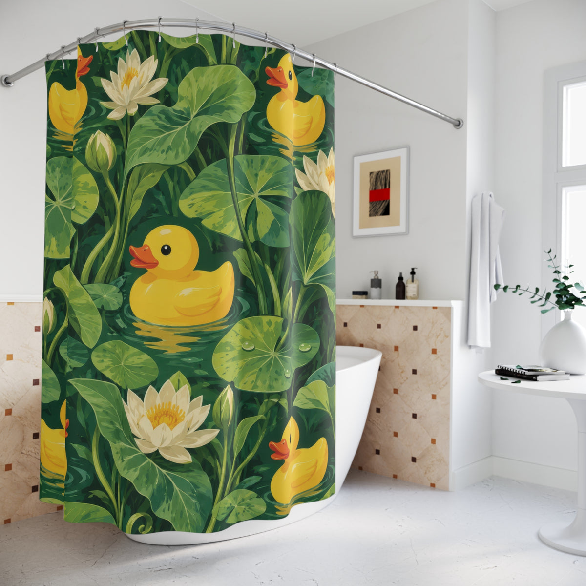 Rubber Duck Shower Curtain – Green Lily Pond