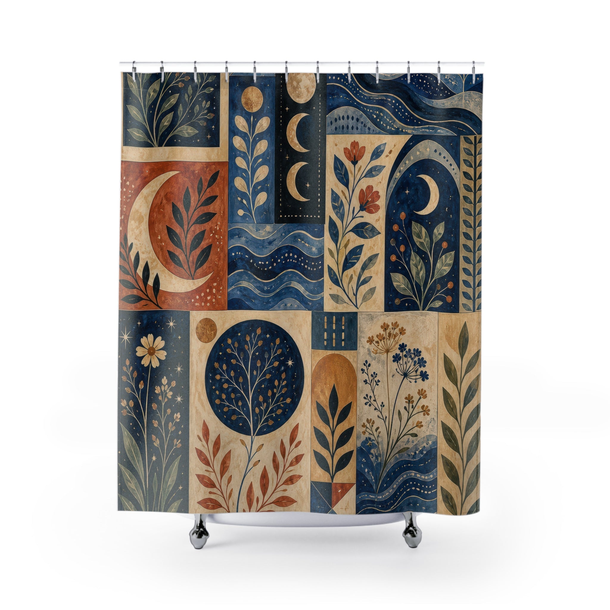 Indigo Moon Garden Shower Curtain