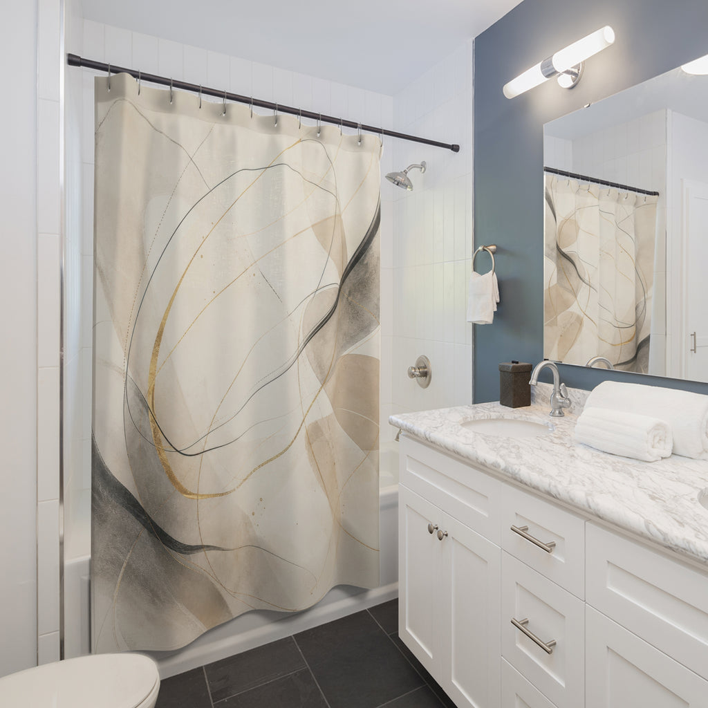 Black and Gold Shower Curtain