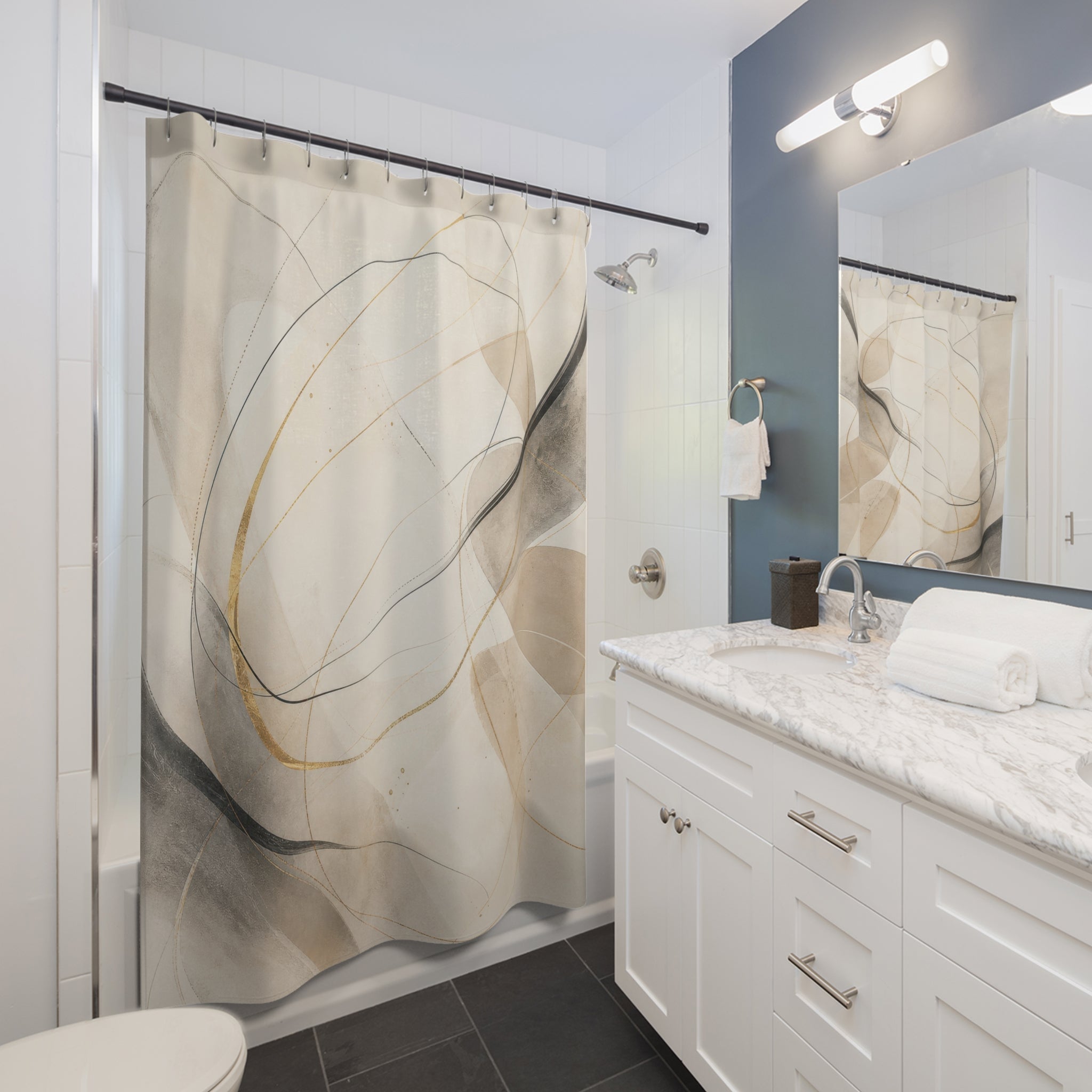Black and Gold Shower Curtain