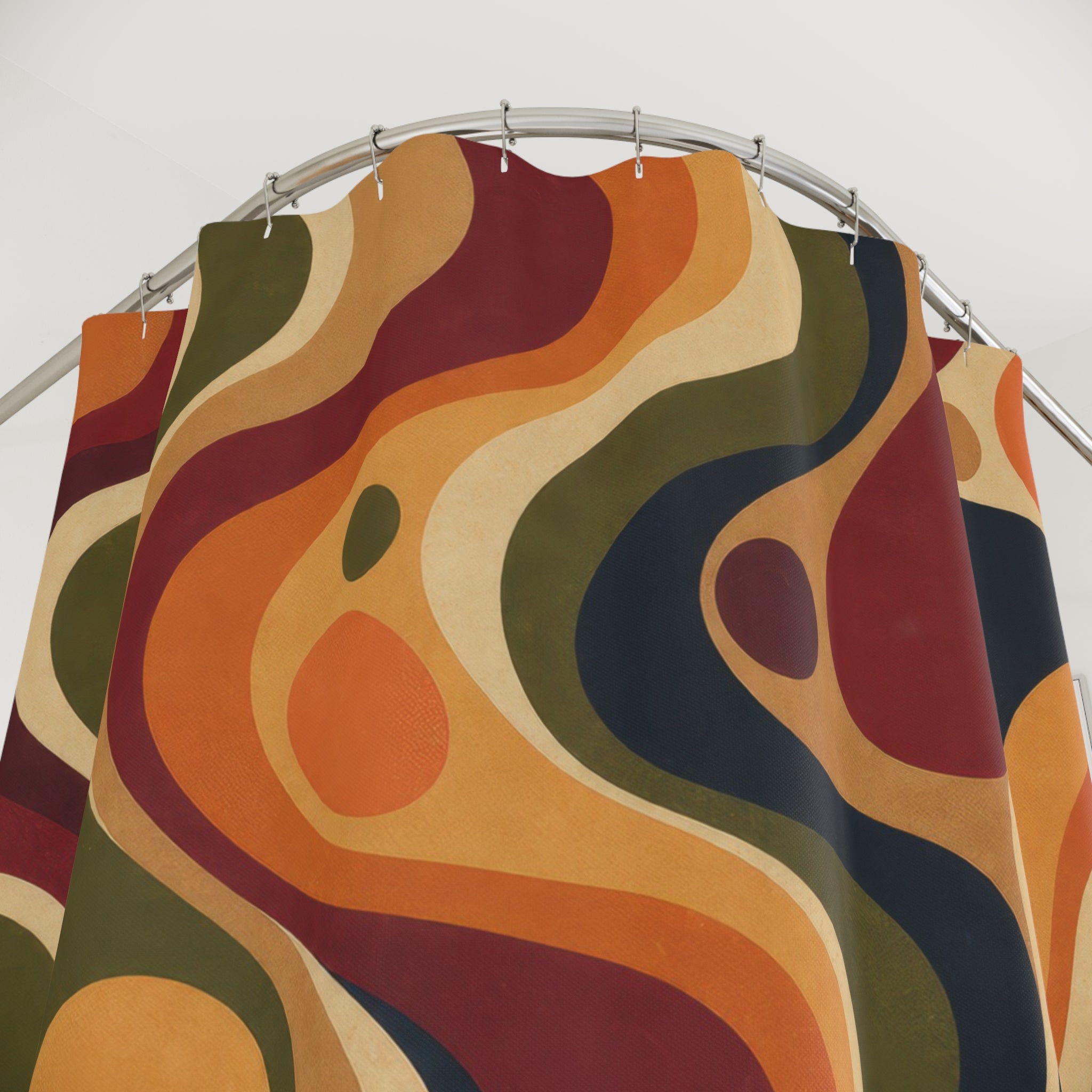Psychedelic Ribbon Wave Shower Curtain