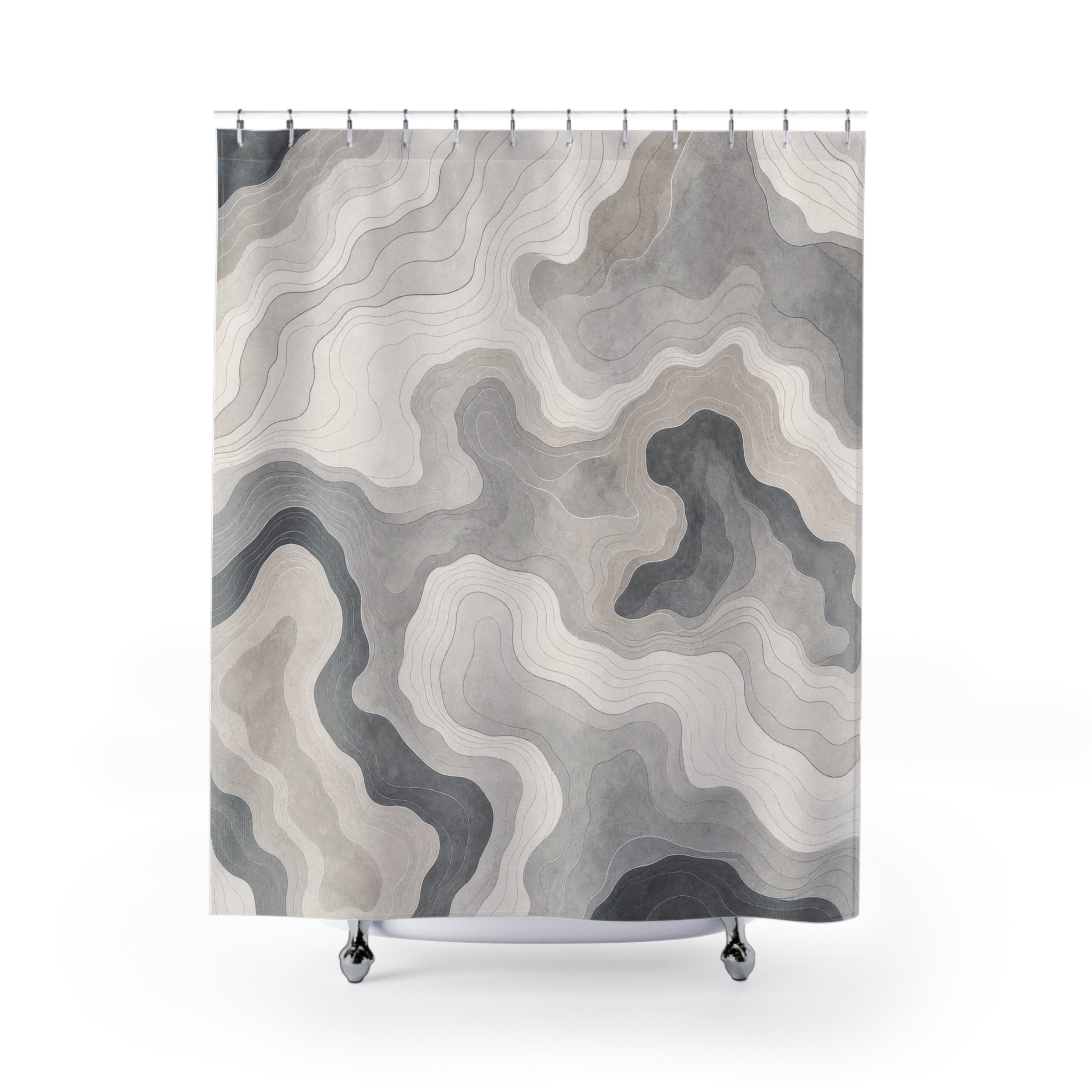 Grey Organic Contour Shower Curtain