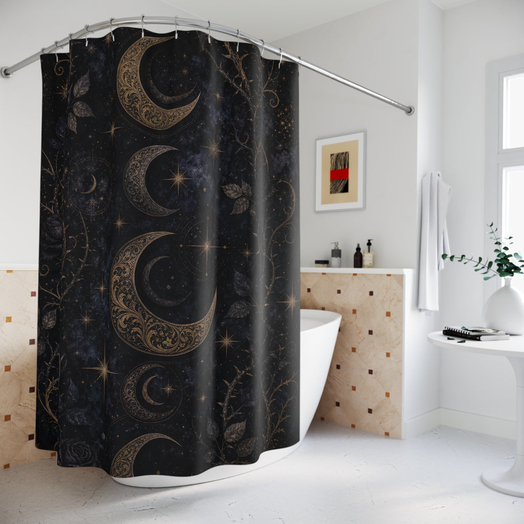 Gothic Crescent Moon Shower Curtain