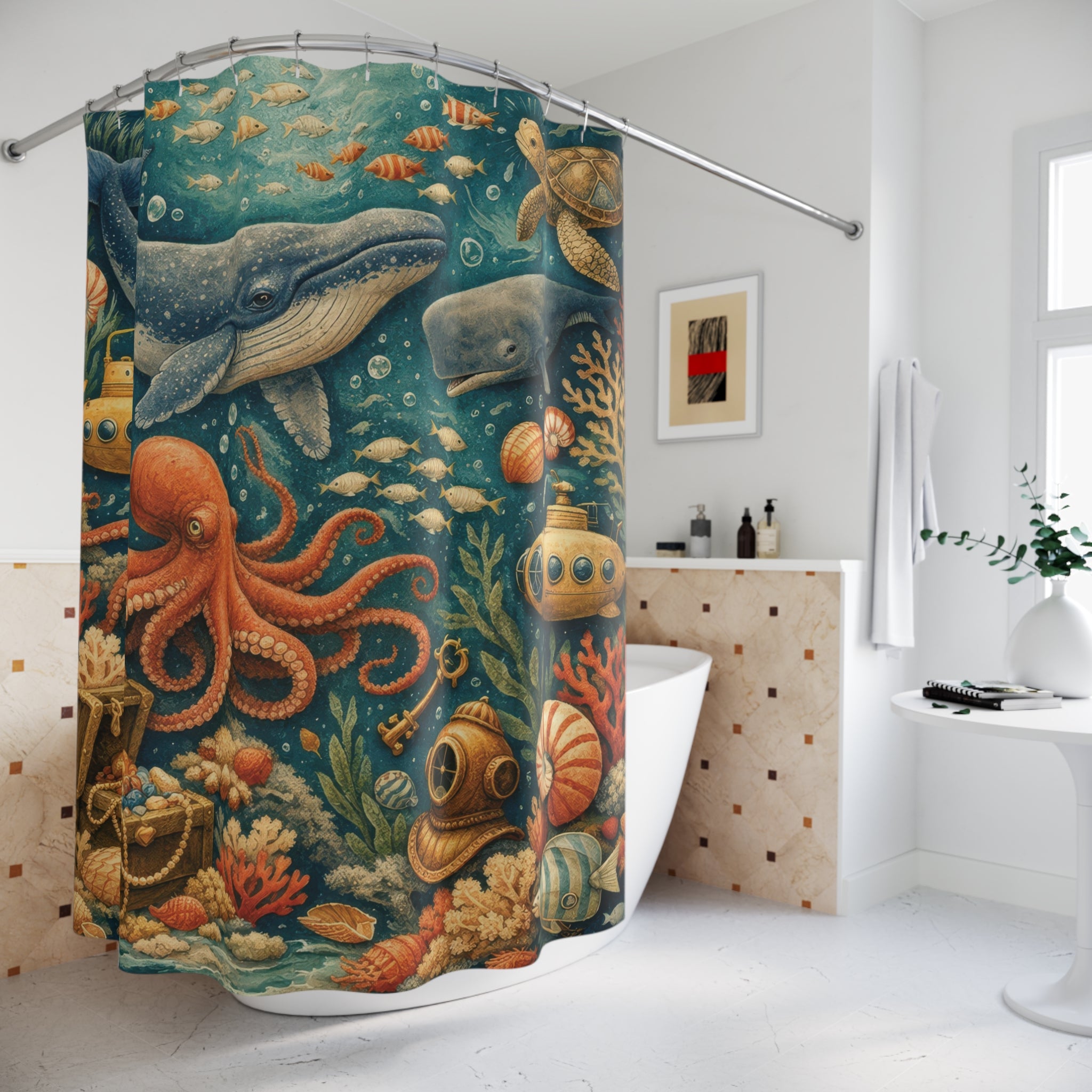 Kids Ocean Shower Curtain – Underwater Adventure