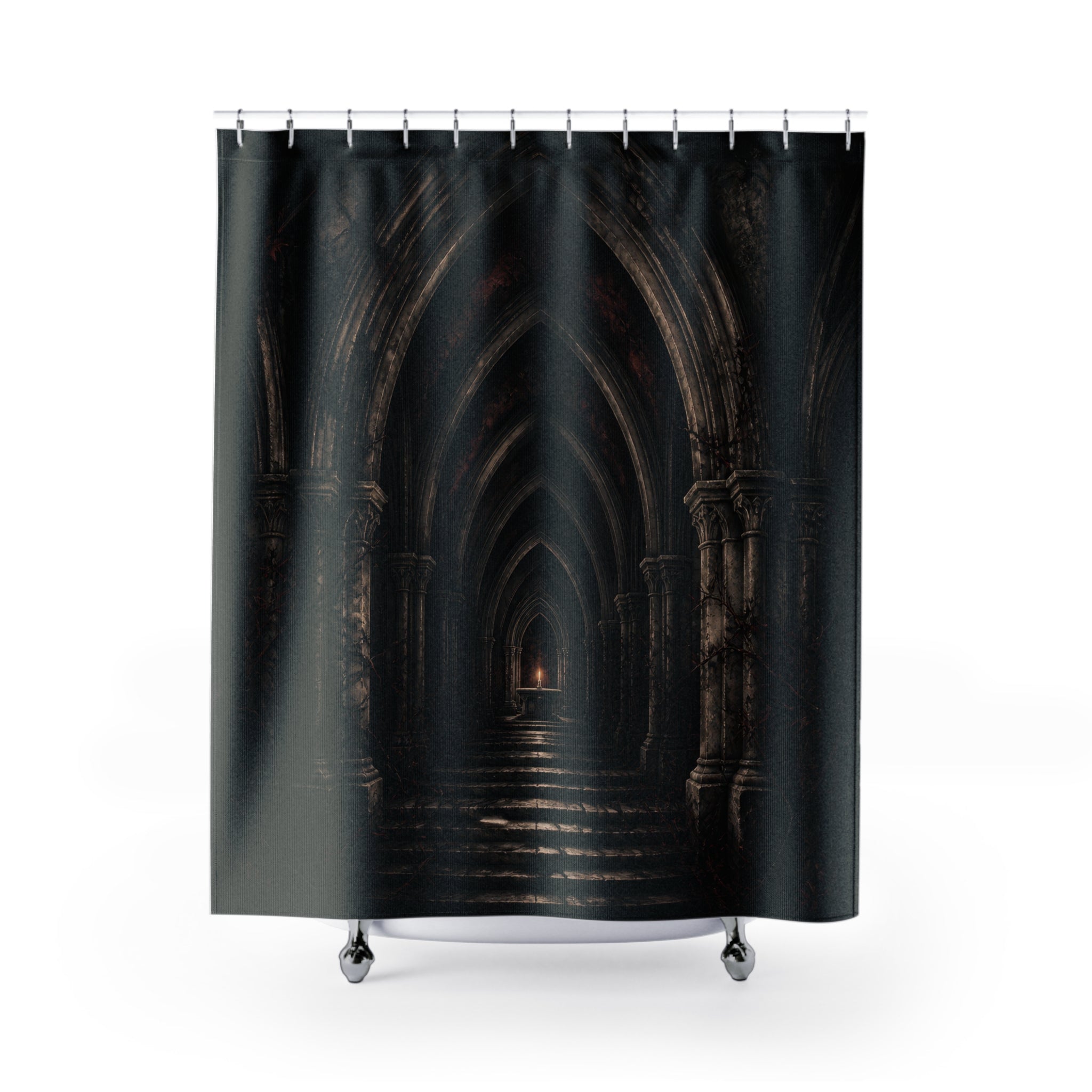 Dark Gothic Crypt Shower Curtain