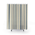 Indigo Ivory Ticking Shower Curtain