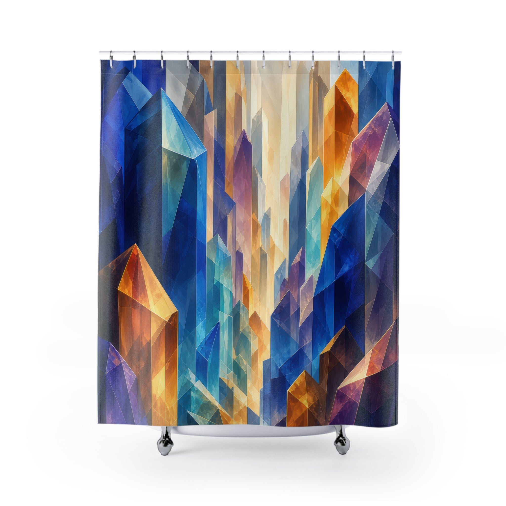 Geometric Crystal Prism Shower Curtain
