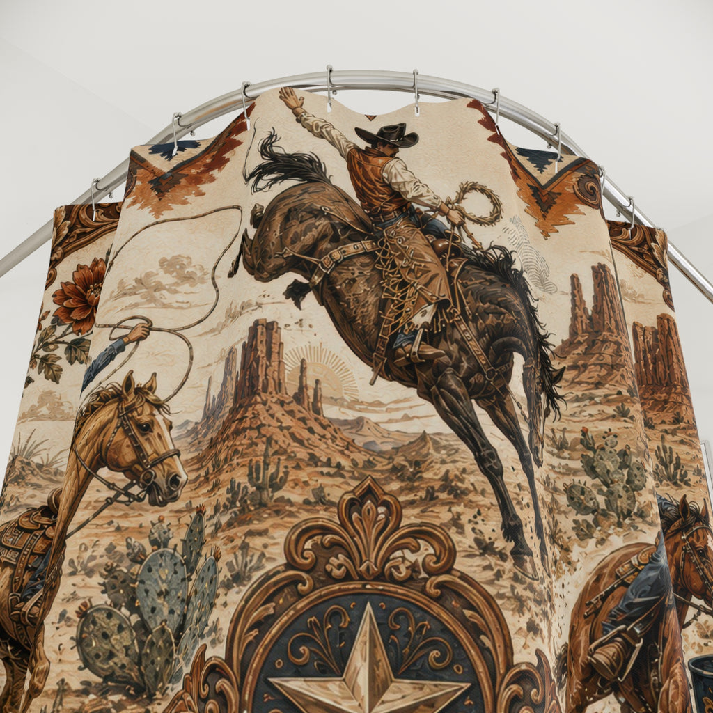 Rodeo Shower Curtain: Western Cowboys