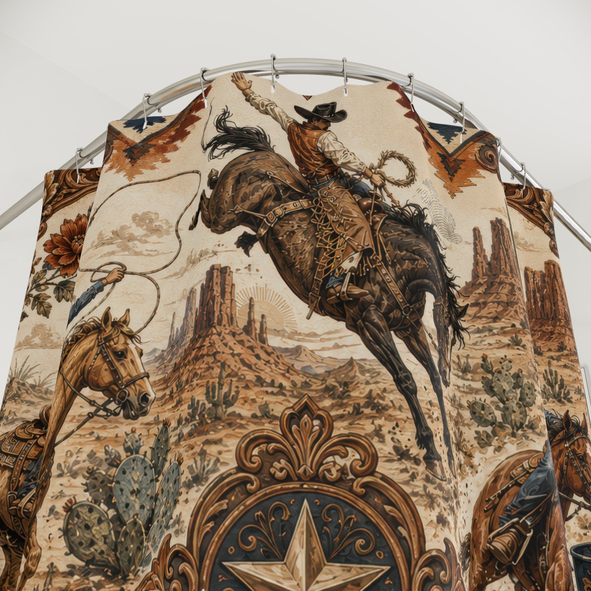 Rodeo Shower Curtain: Western Cowboys