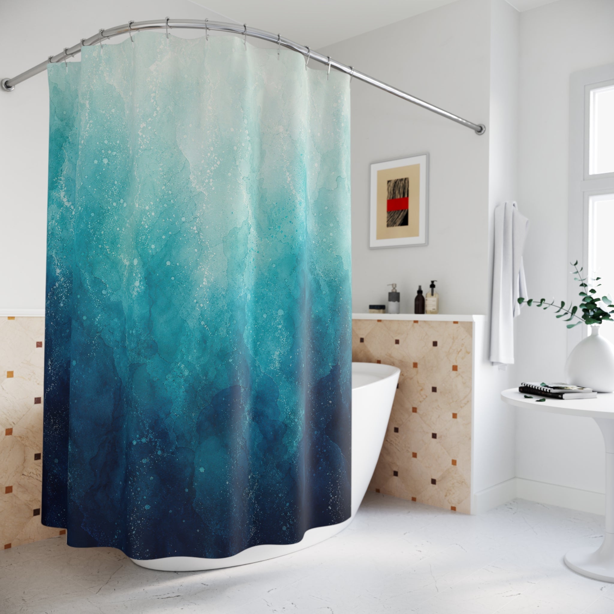 Blue Gradient Shower Curtain