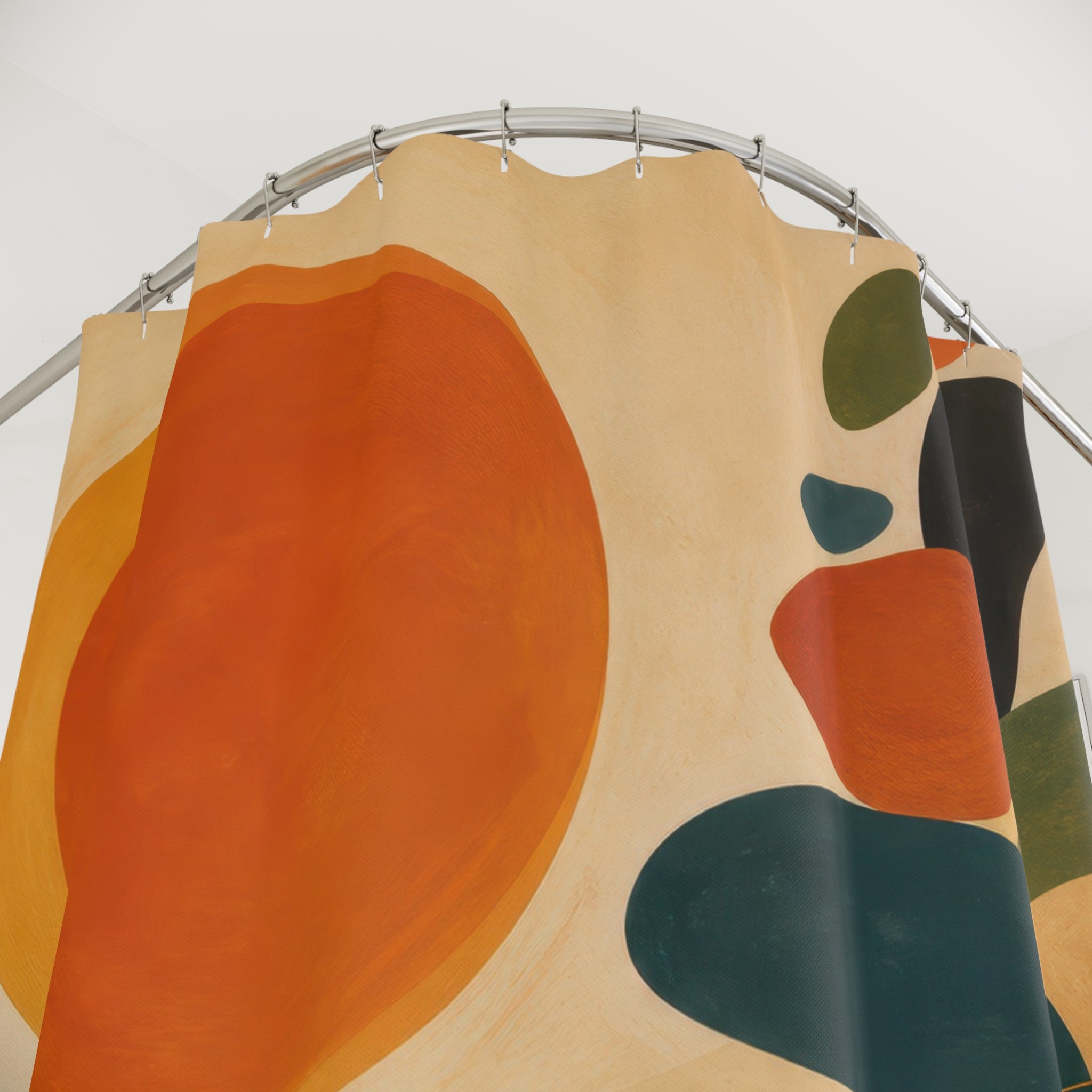 Solar Biomorph Mid Century Shower Curtain