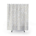 White Moroccan Star Tile Shower Curtain