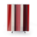 Bold Red Block Stripe Shower Curtain, Red Burgundy Modern Bathroom Decor, Modern Stripe Bath Curtain, Guest Bath Decor, Small Bathroom Decor