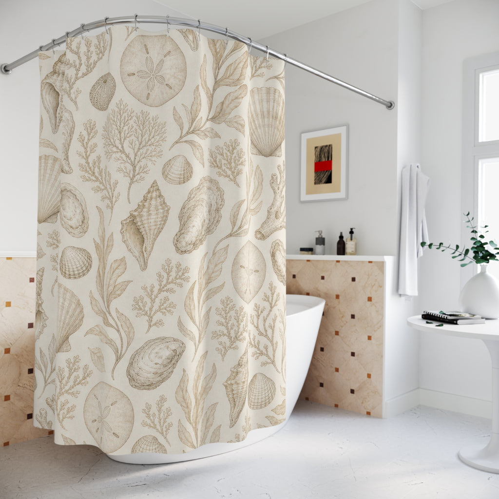Seashell Coral Shower Curtain