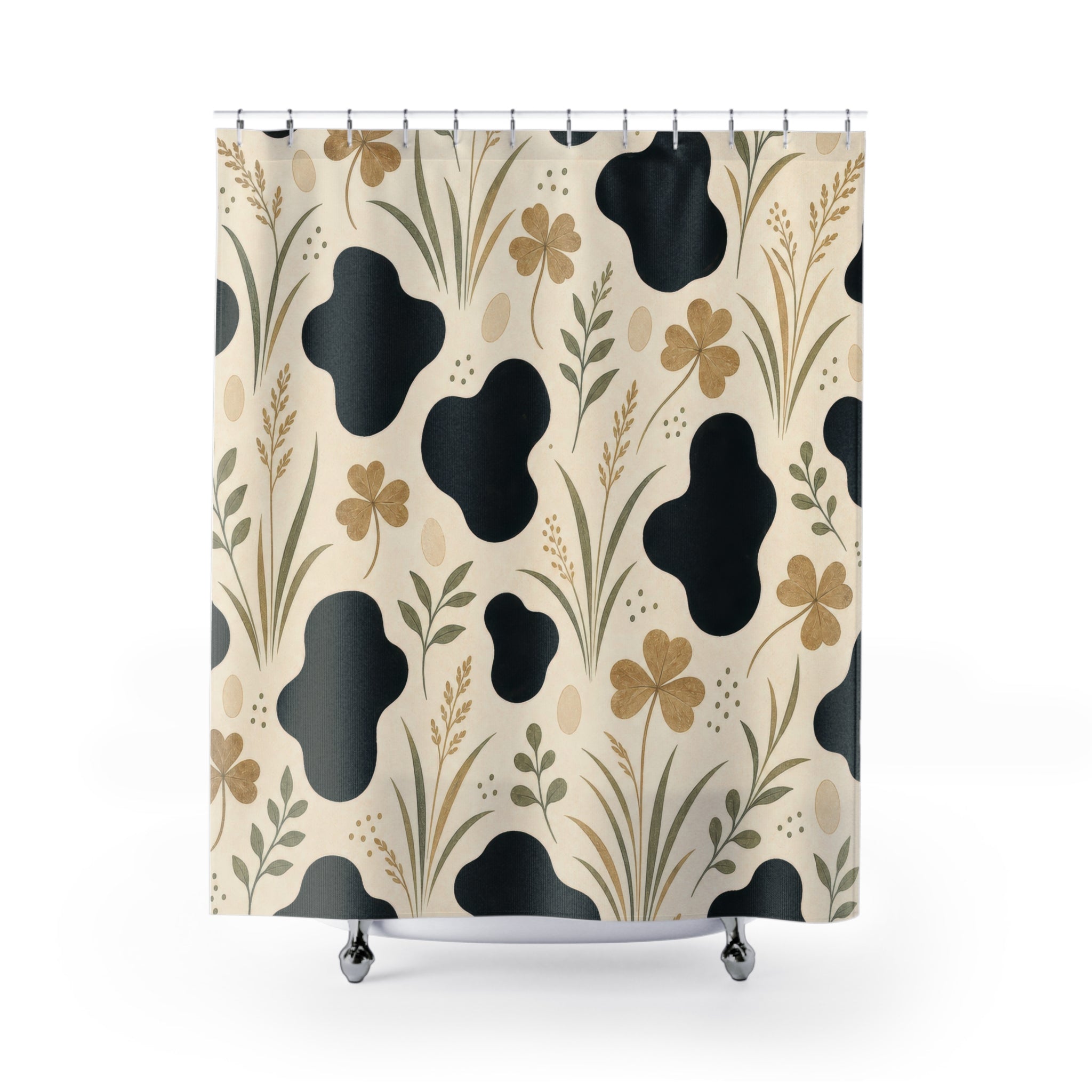 Cow Print Farmhouse Shower Curtain: Cow Print Shower Curtain