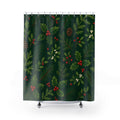 Christmas Shower Curtain: Green Botanical Holiday