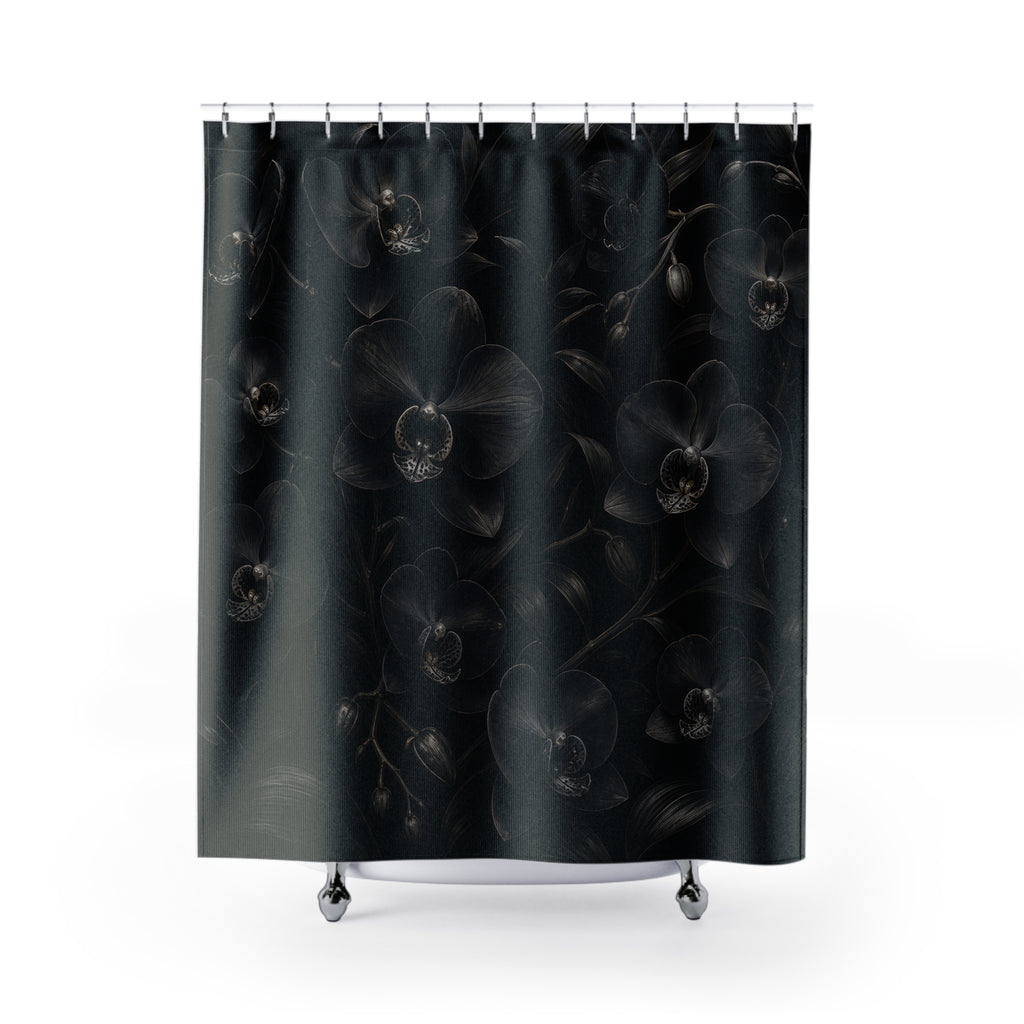 Gothic Orchid Flower Shower Curtain