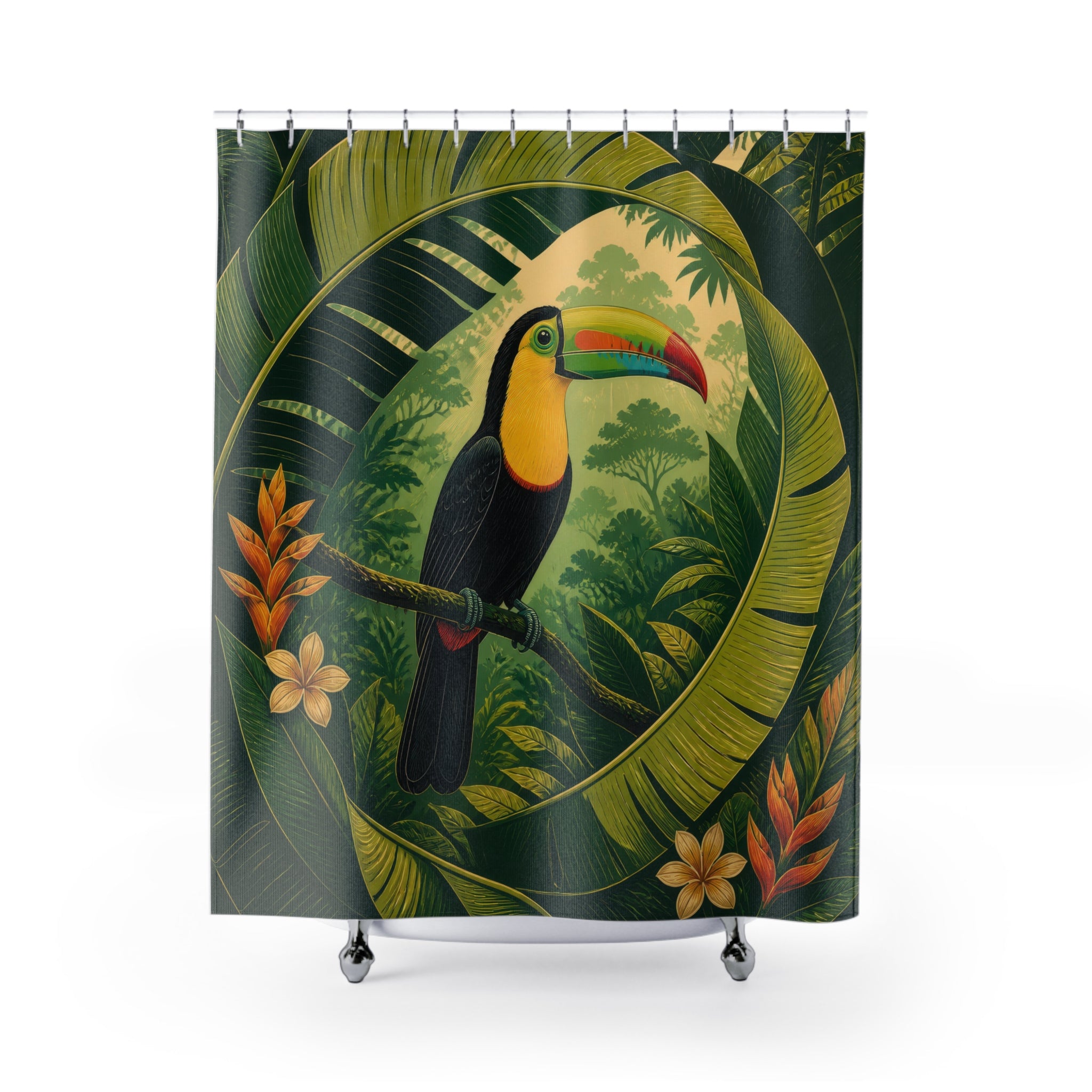 Tropical Toucan Jungle Shower Curtain