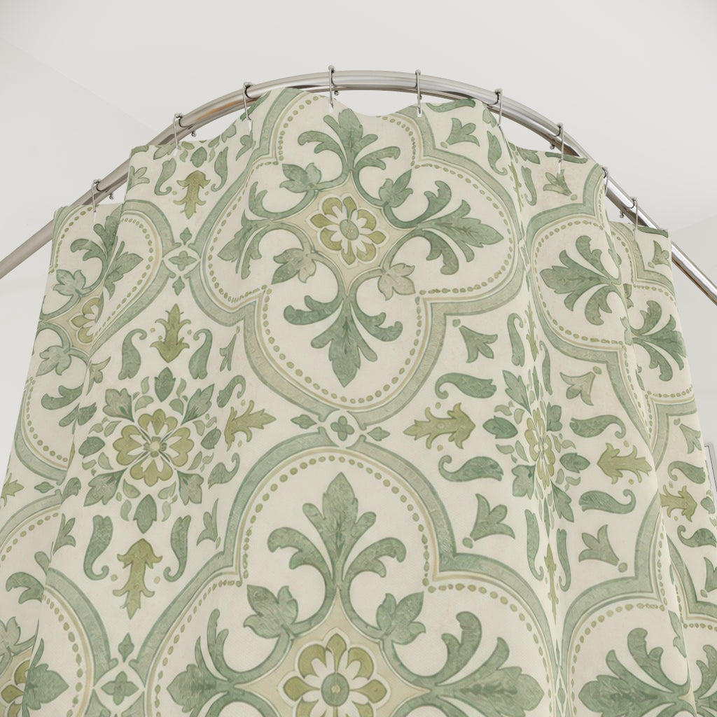 Celadon Medallion Shower Curtain