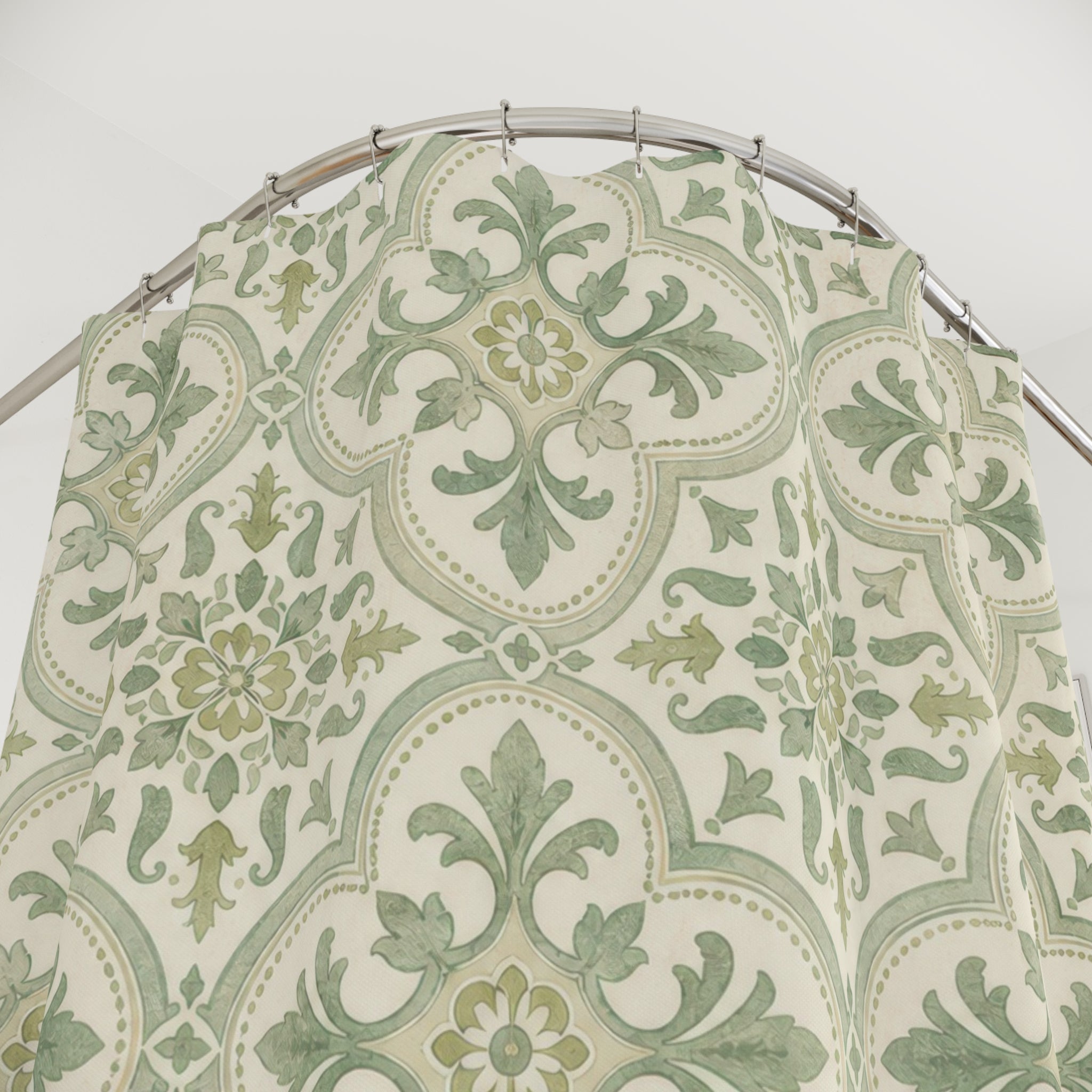 Celadon Medallion Shower Curtain
