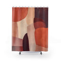 Terracotta Burgundy Abstract Geometric Shower Curtain