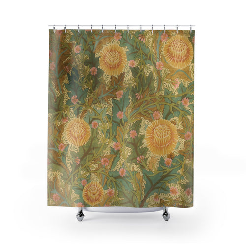 Art Nouveau Chrysanthemum Shower Curtain