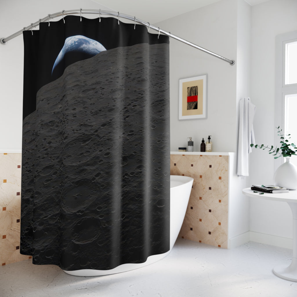 Earthset Moon Shower Curtain: NASA Lunar Photo
