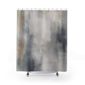 Gray White Abstract Brush Shower Curtain