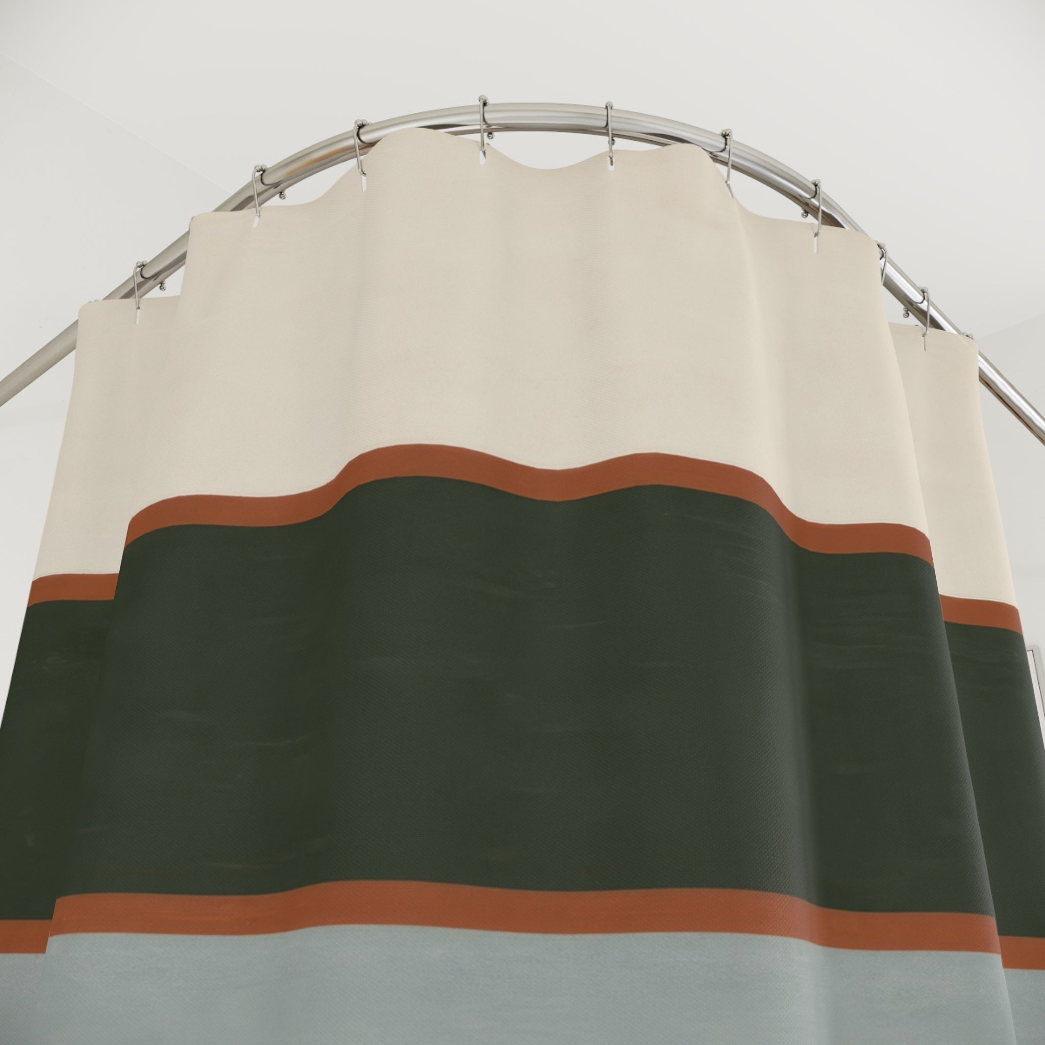Horizontal Color Block Band Shower Curtain
