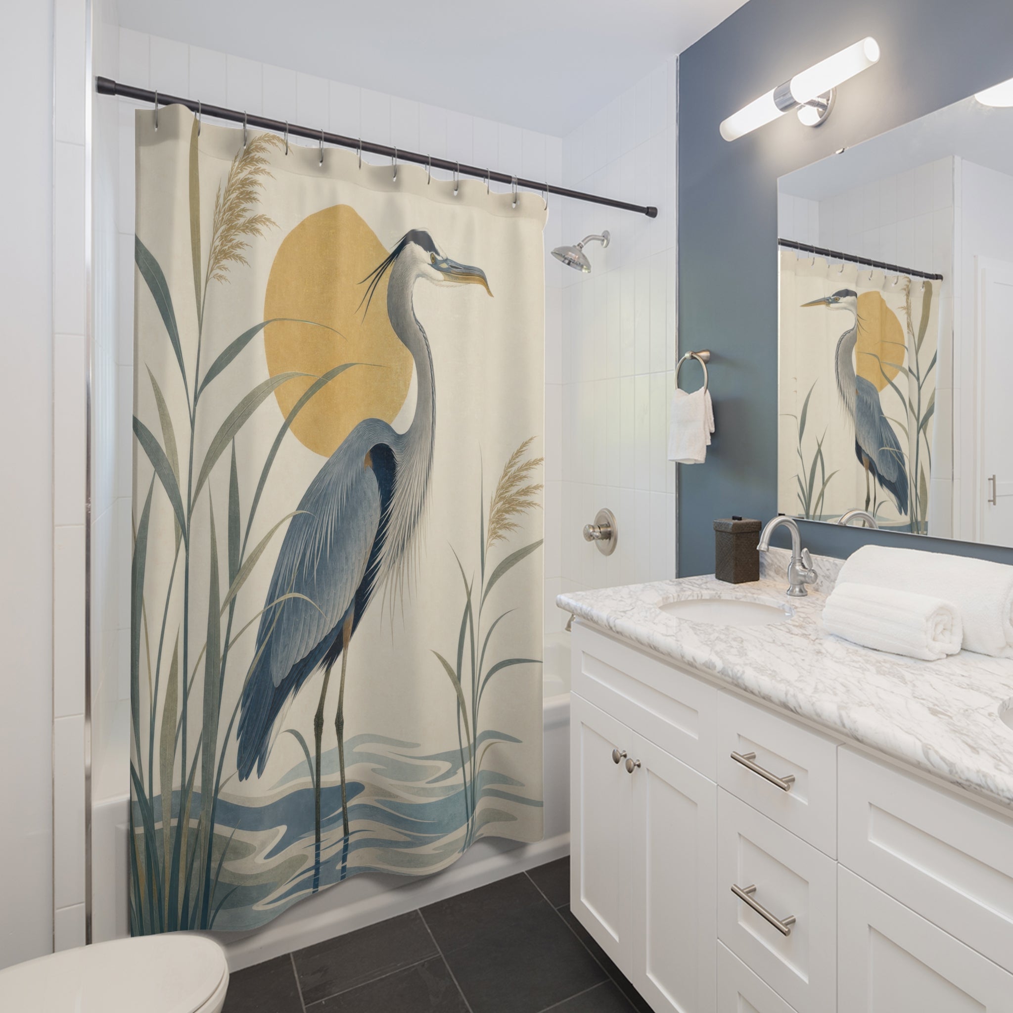 Bird Heron Shower Curtain