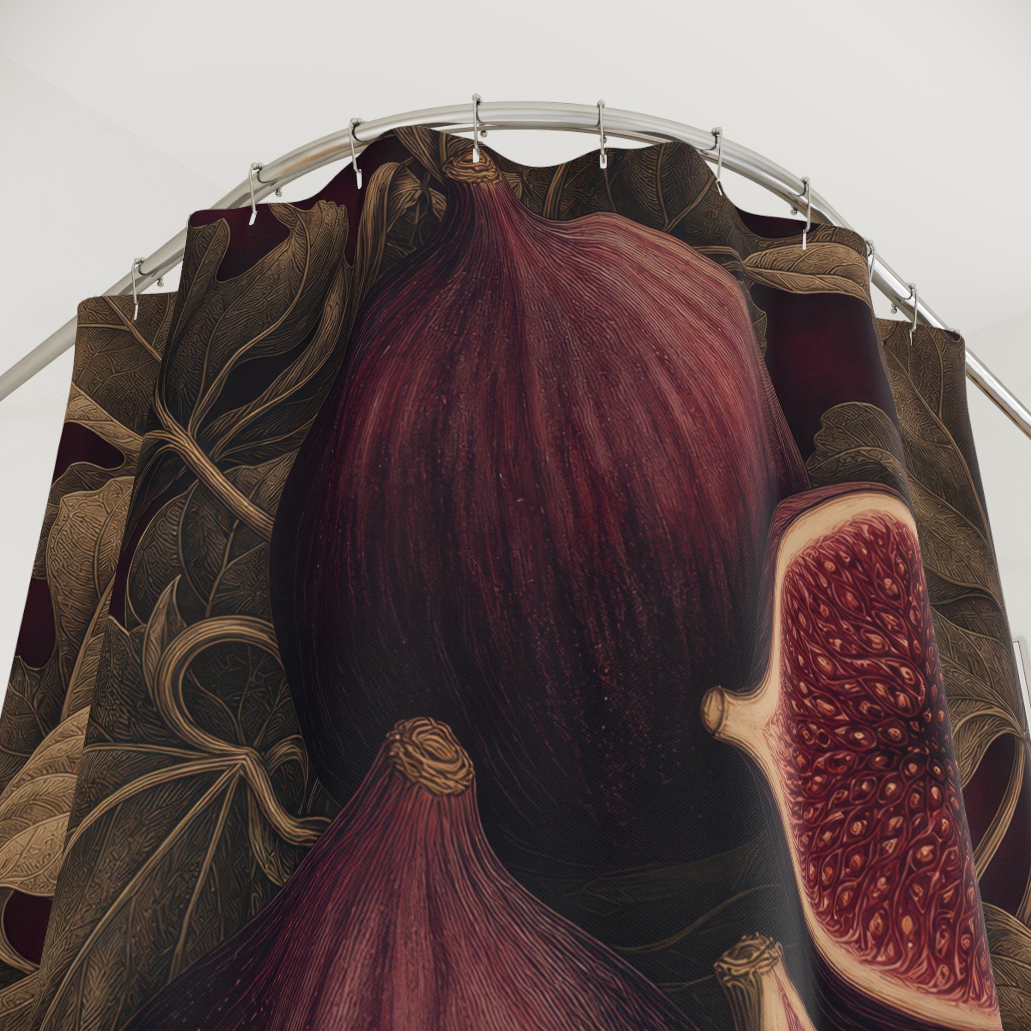 Burgundy Fig Botanical Shower Curtain
