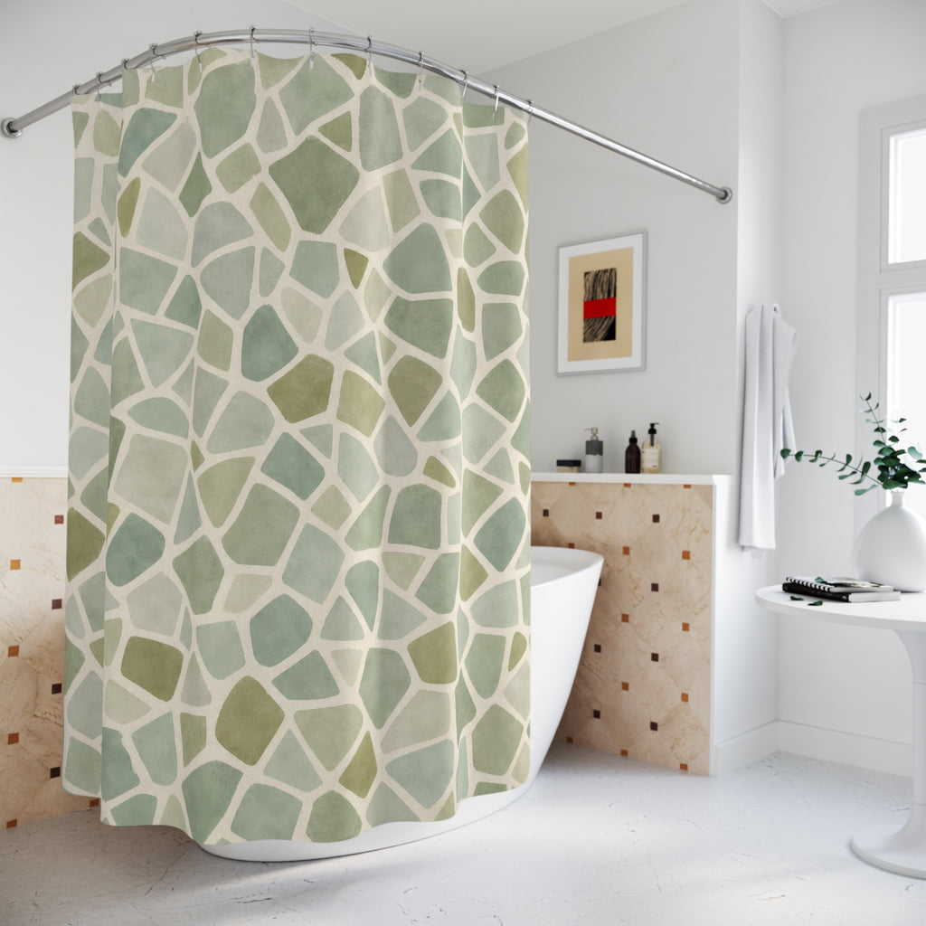 Celadon Mosaic Shower Curtain