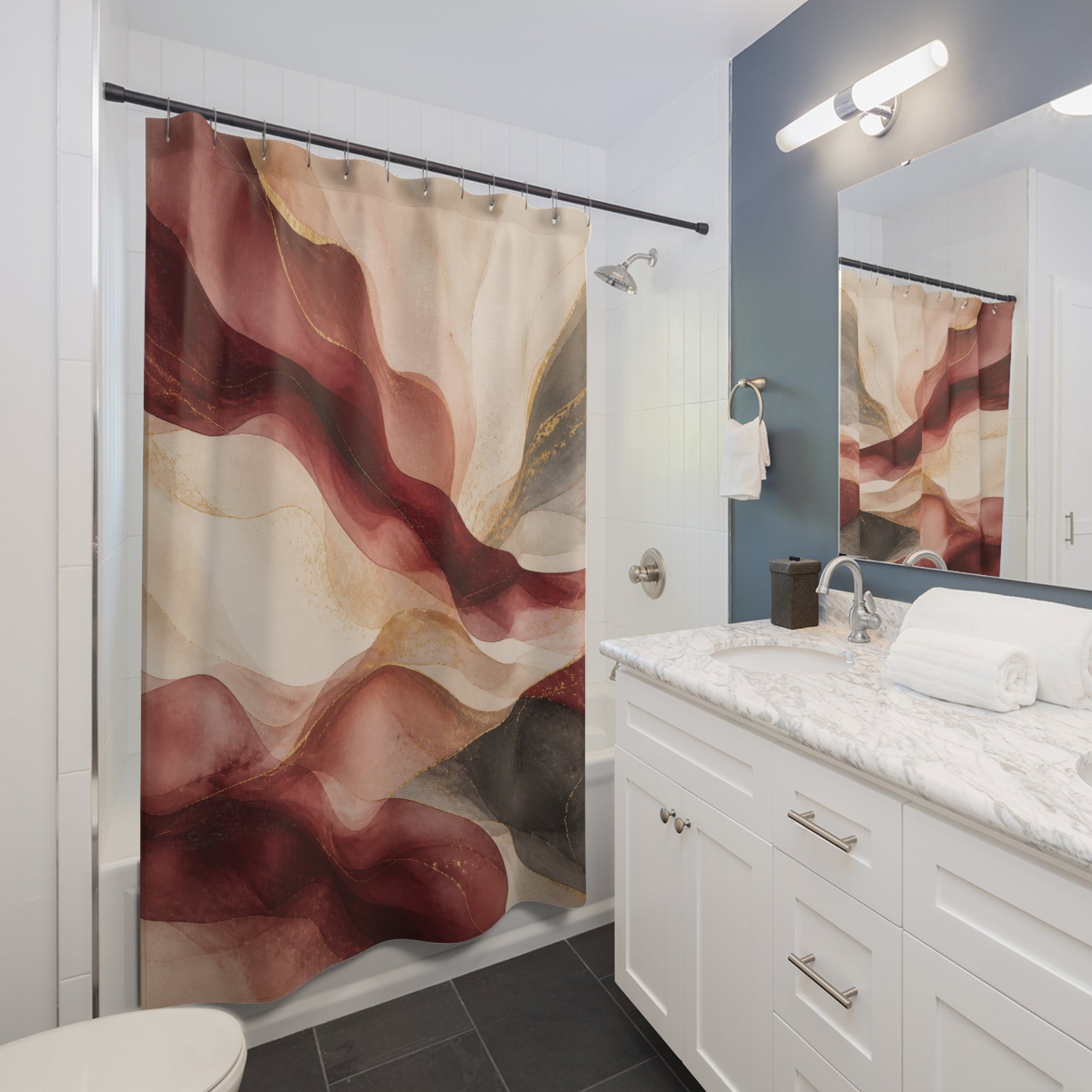 Elegant Abstract Marble Shower Curtain