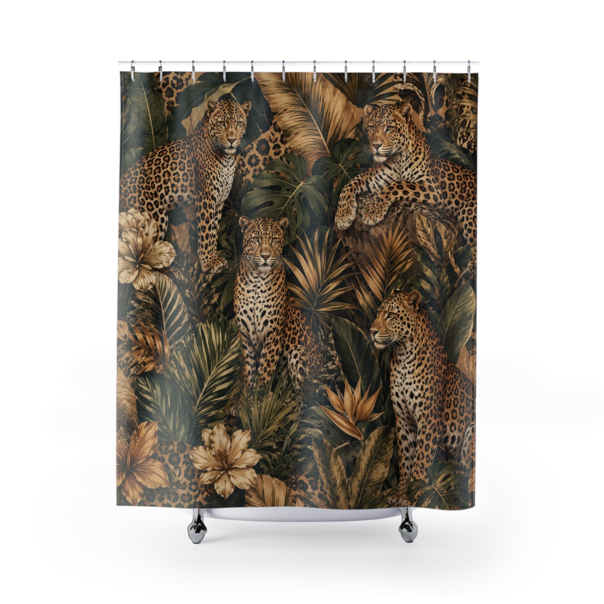 Leopard Shower Curtain: Tropical Jungle