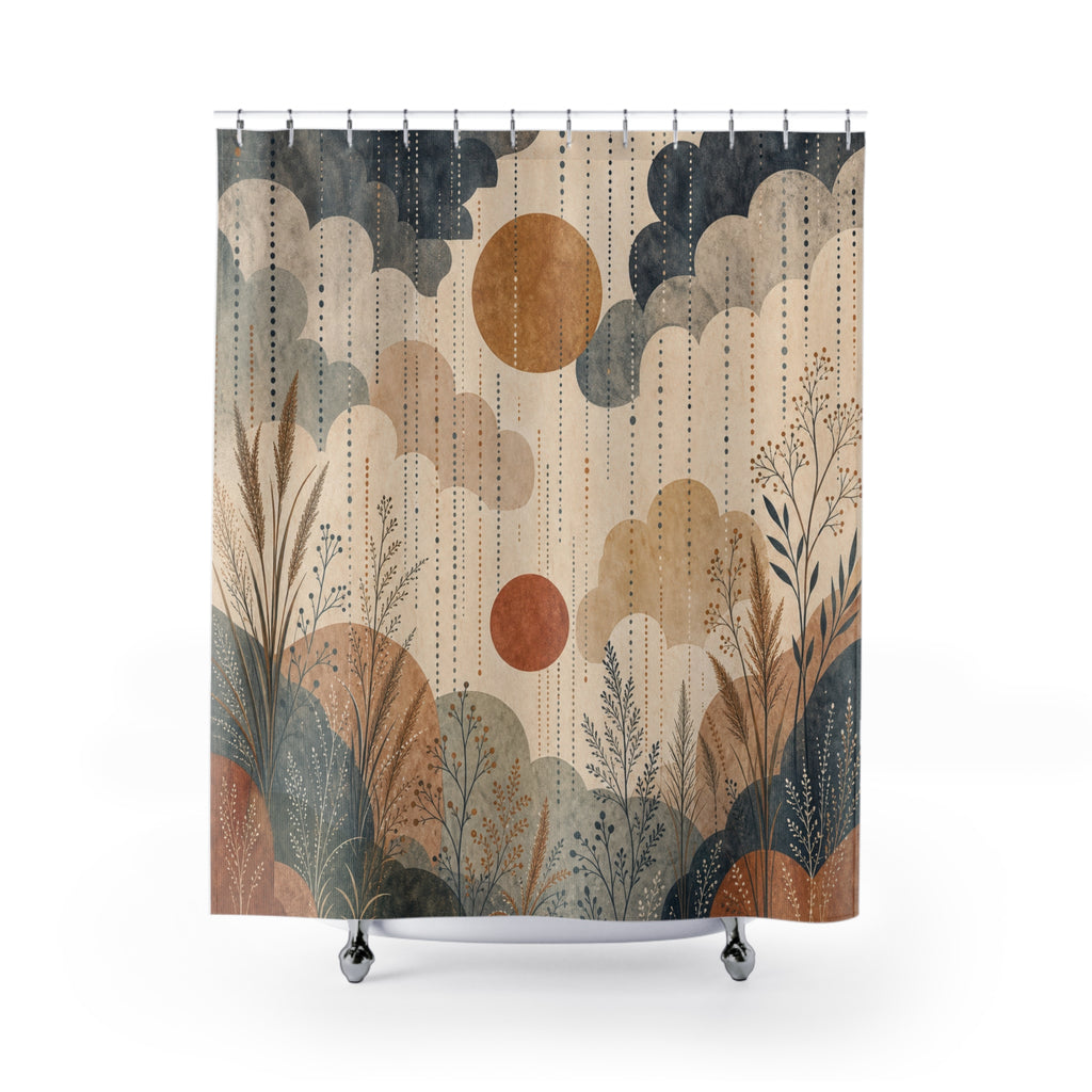 Neutral Cloud Sun Shower Curtain