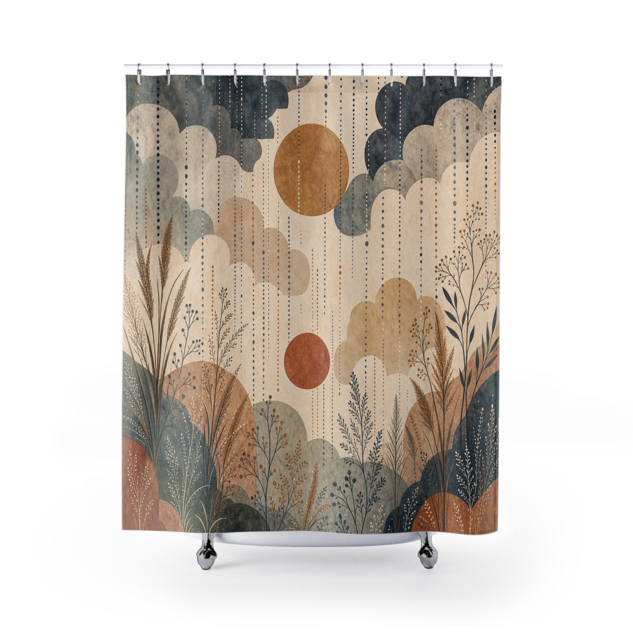 Neutral Cloud Sun Shower Curtain