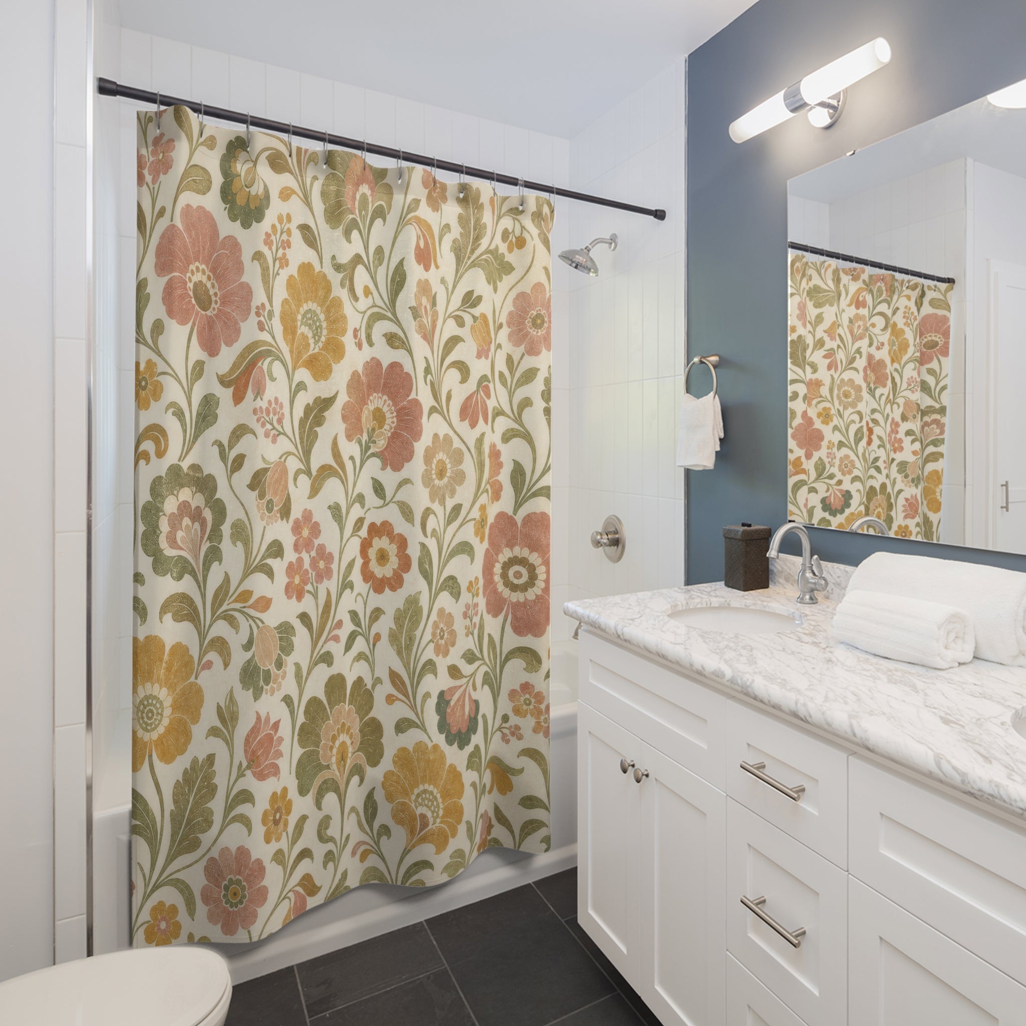 Muted Cottage Shower Curtain