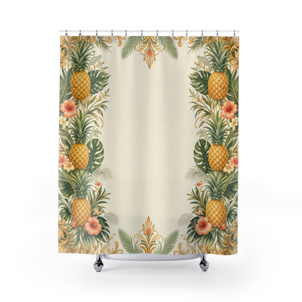 Pineapple Border Shower Curtain