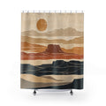 Desert Sunset Block Print Shower Curtain