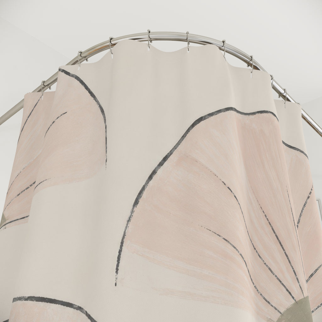 Blush Pink Fan Shape Shower Curtain