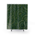 Green Paisley Shower Curtain, Boho Bath Decor, Mandala Vine Pattern, Forest Green Guest Bathroom Decor, Bohemian Style