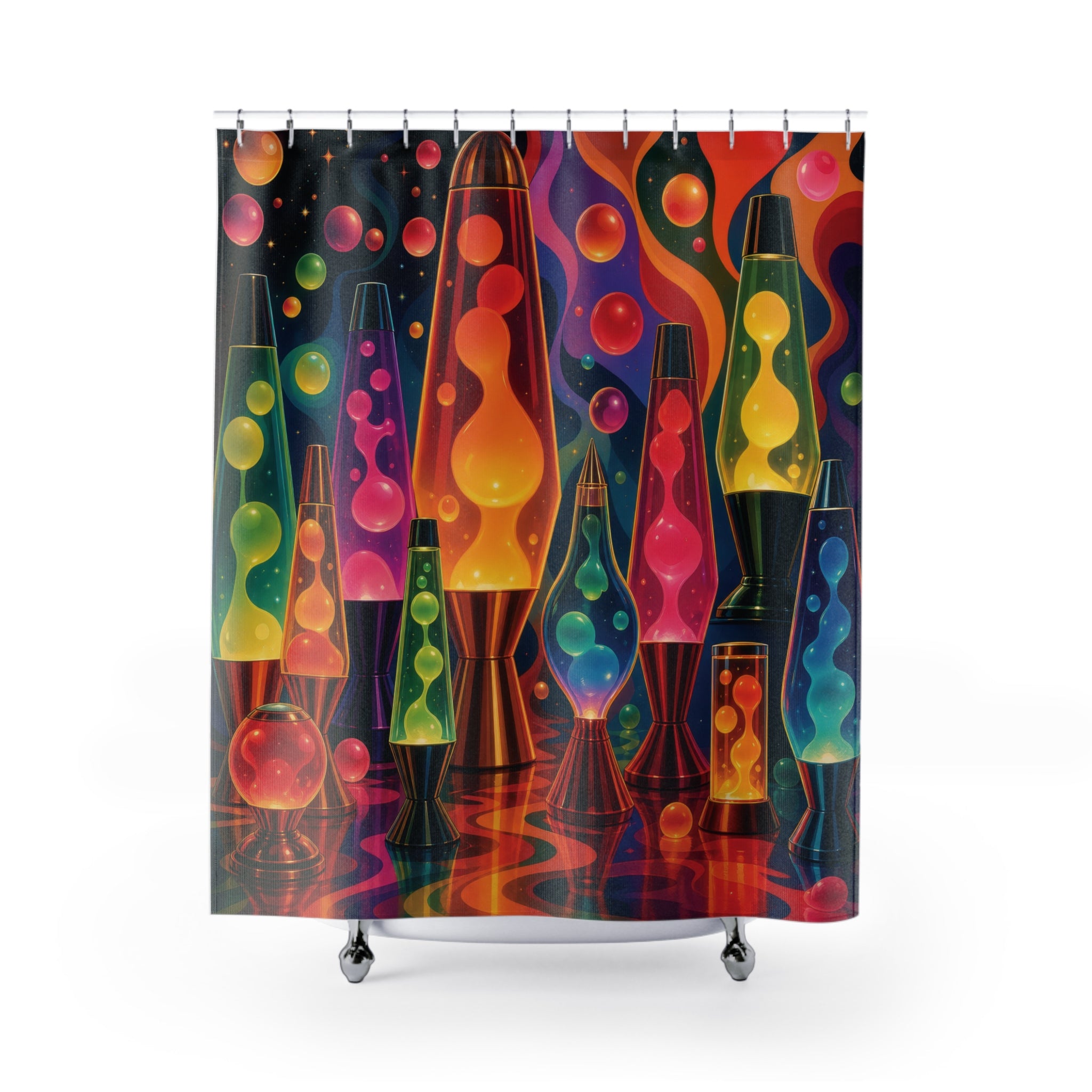 Lava Lamp Shower Curtain: Retro Colorful 70s