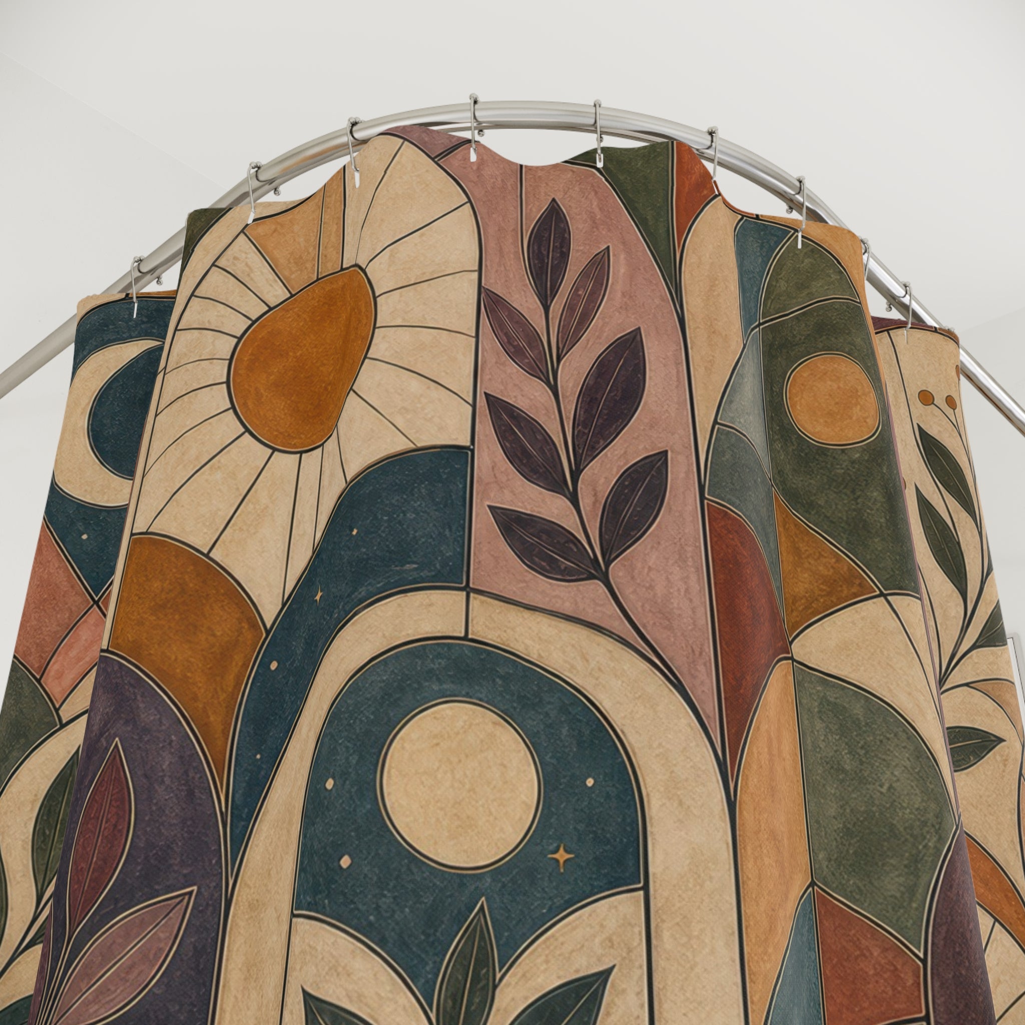 Modern Botanical Arch Shower Curtain