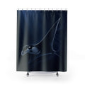 Midnight Manta Ray Navy Shower Curtain
